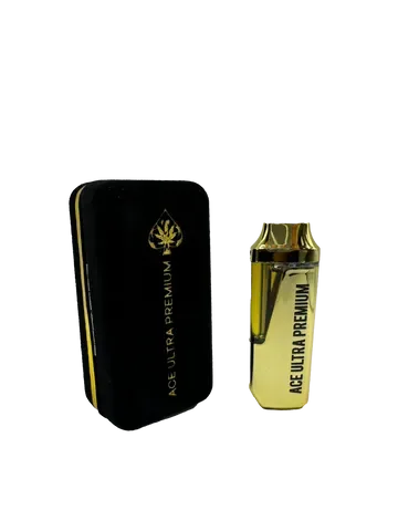 Ace Ultra Mojito — gold Ace Ultra Premium 2g disposable vape device beside its black and gold case, Mojito flavour